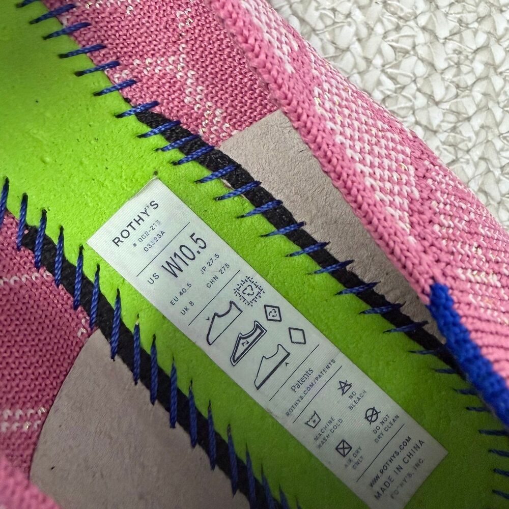 Rothy’s The Point Flats Rose Quartz Unicorn Pink Knit Women’s 10.5 - Picture 7 of 7